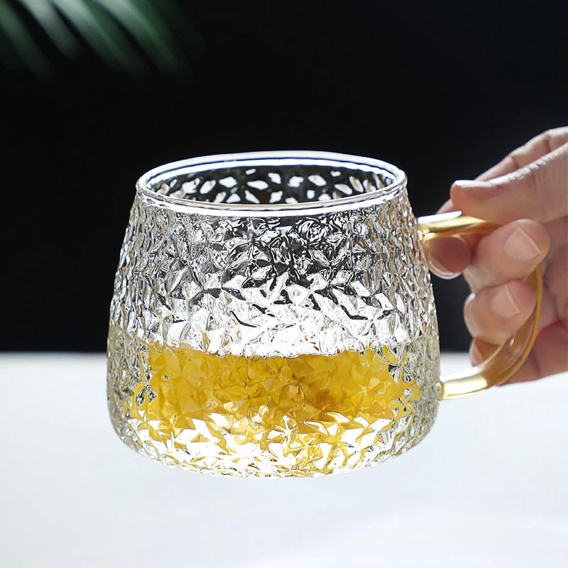 Rose Glass Cup with Handle