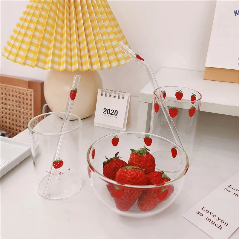 Strawberry Glass Cups