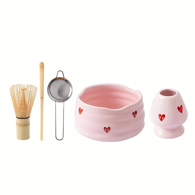 Pink Heart Matcha Set