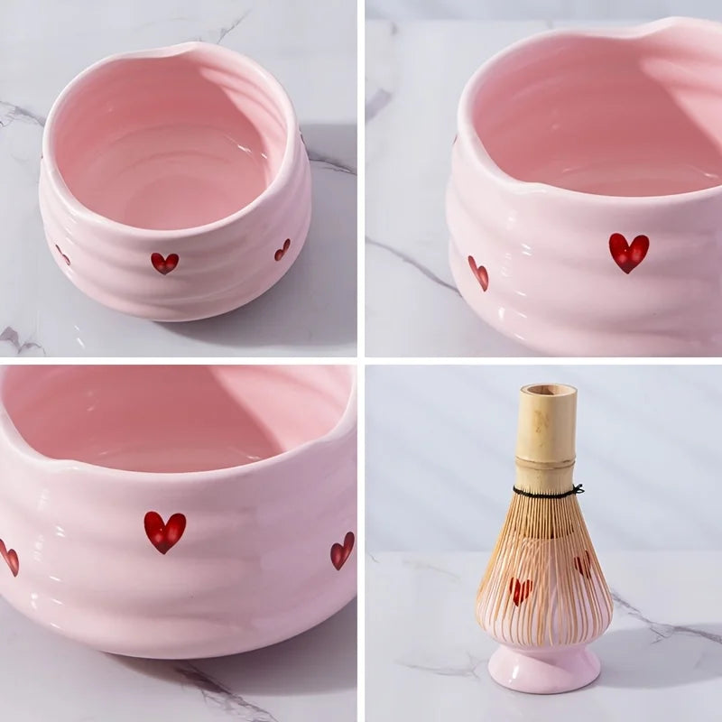 Pink Heart Matcha Set