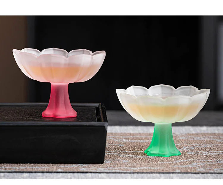 Lotus Flower Glass Tea Cup