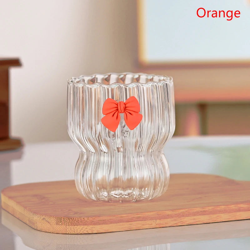 Pink Bow Glass Cup