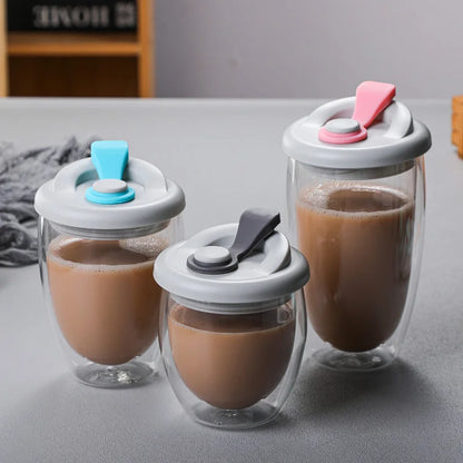Double Layer Glass Lid With Lid Leak-Proof