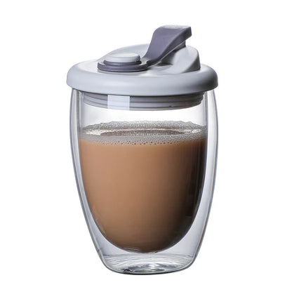 Double Layer Glass Lid With Lid Leak-Proof