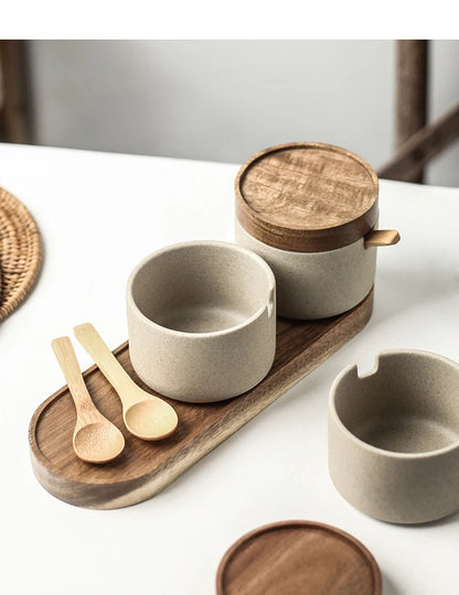 Seasoning Jar with Wooden Lid