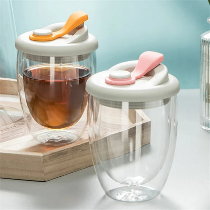 Double Layer Glass Lid With Lid Leak-Proof