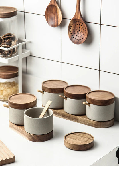 Seasoning Jar with Wooden Lid