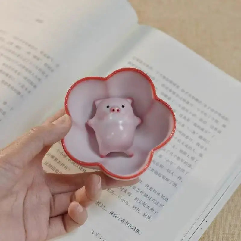 Cartoon Ceramic Tea Cup Little Pig Spit Bubbles