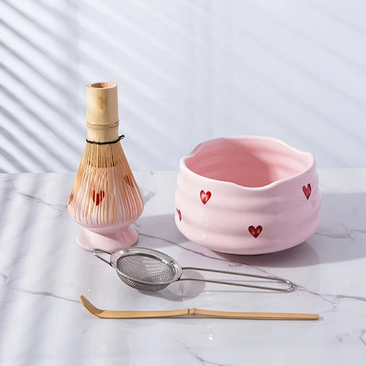 Pink Heart Matcha Set