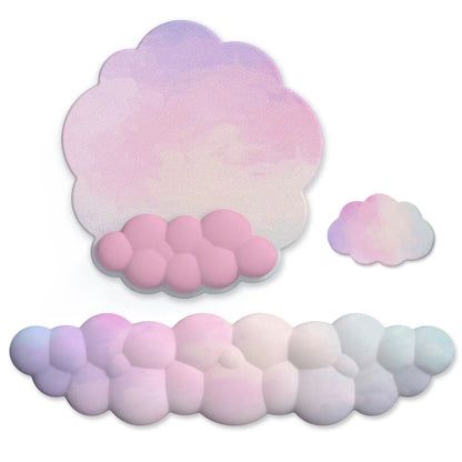 Silicone Cloud Mouse Pad Keyboard Wrist Rest Set