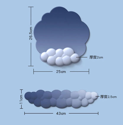 Silicone Cloud Mouse Pad Keyboard Wrist Rest Set