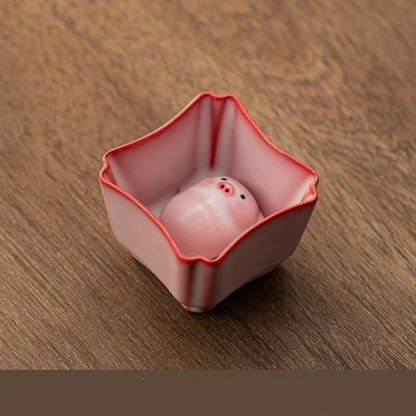 Cartoon Ceramic Tea Cup Little Pig Spit Bubbles