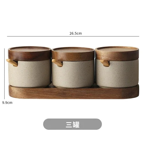 Seasoning Jar with Wooden Lid