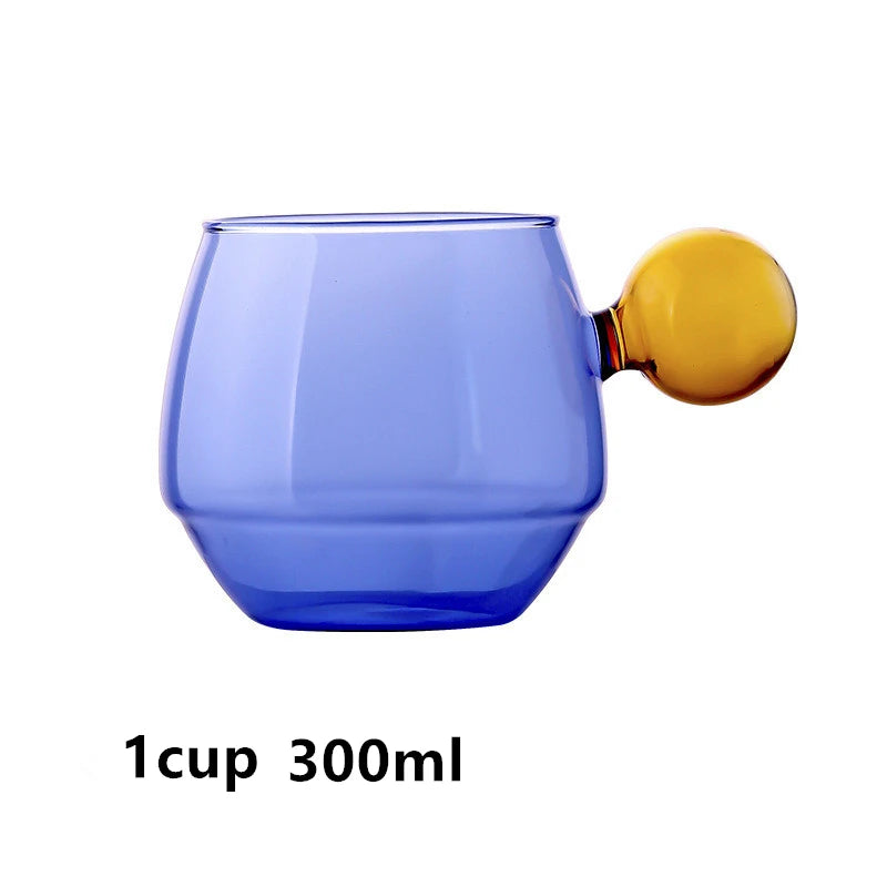 Beautiful Colored Glass Coffee Mug with Cute Handle