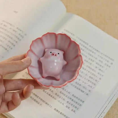 Cartoon Ceramic Tea Cup Little Pig Spit Bubbles