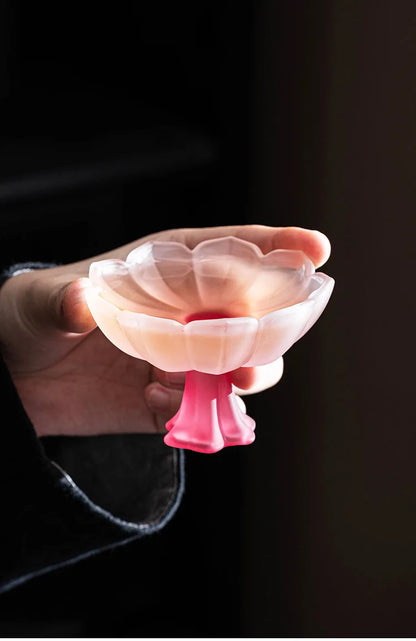 Lotus Flower Glass Tea Cup