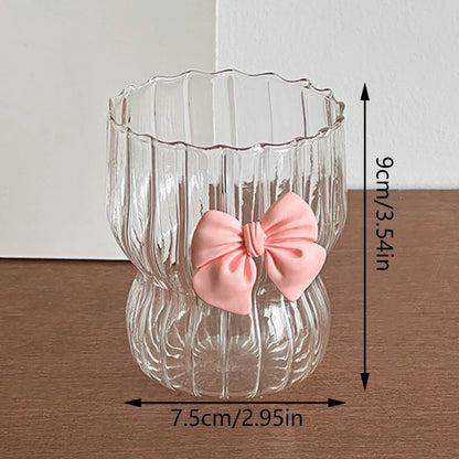 Pink Bow Glass Cup
