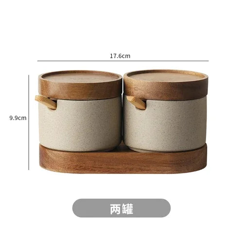 Seasoning Jar with Wooden Lid