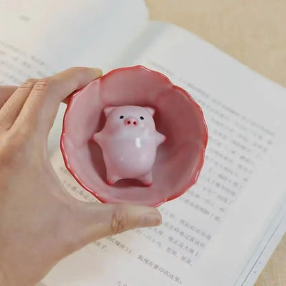 Cartoon Ceramic Tea Cup Little Pig Spit Bubbles