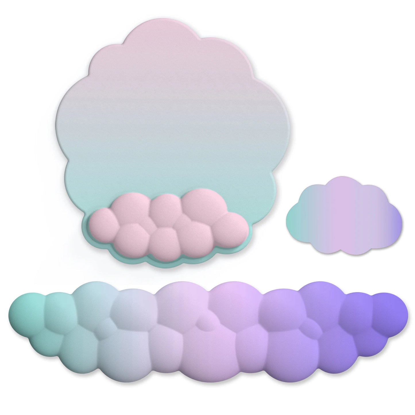 Silicone Cloud Mouse Pad Keyboard Wrist Rest Set