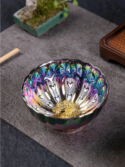 Colorful Peacock Tea Cup