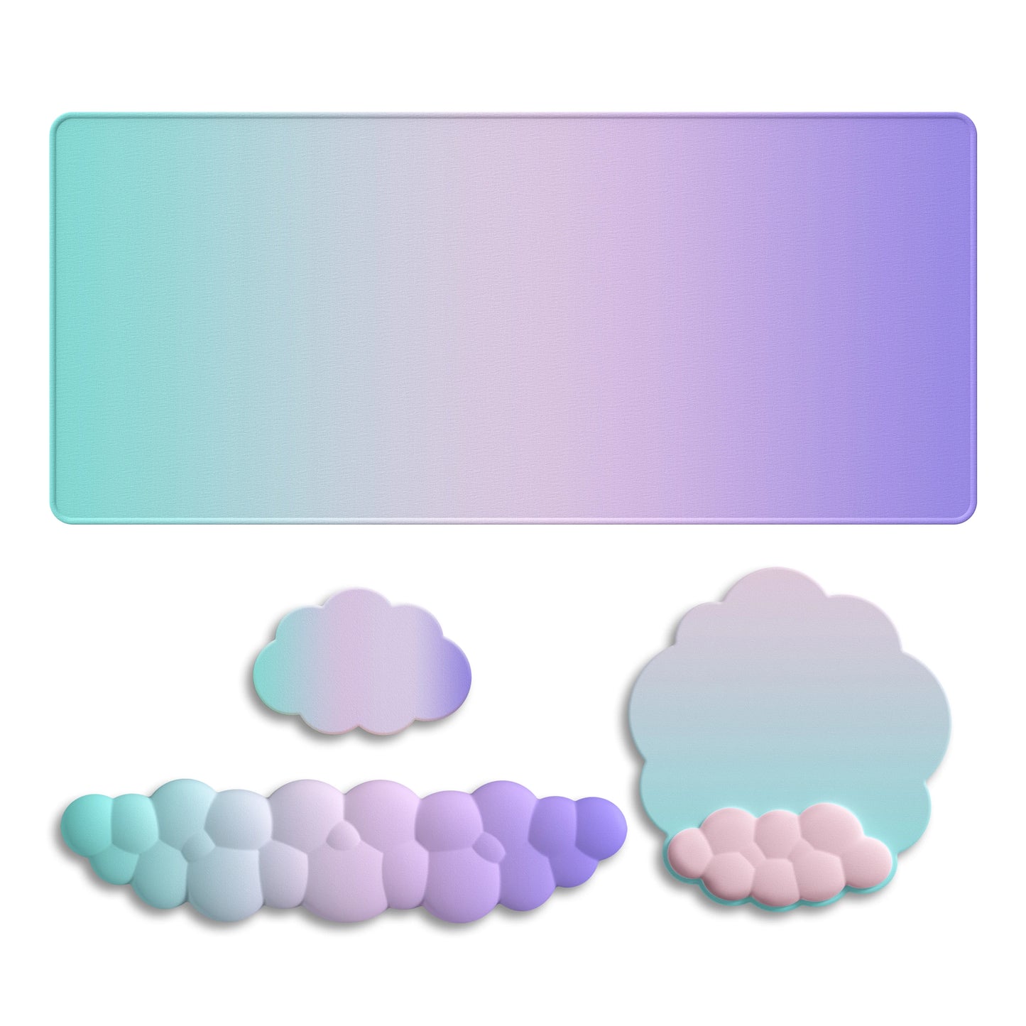 Silicone Cloud Mouse Pad Keyboard Wrist Rest Set
