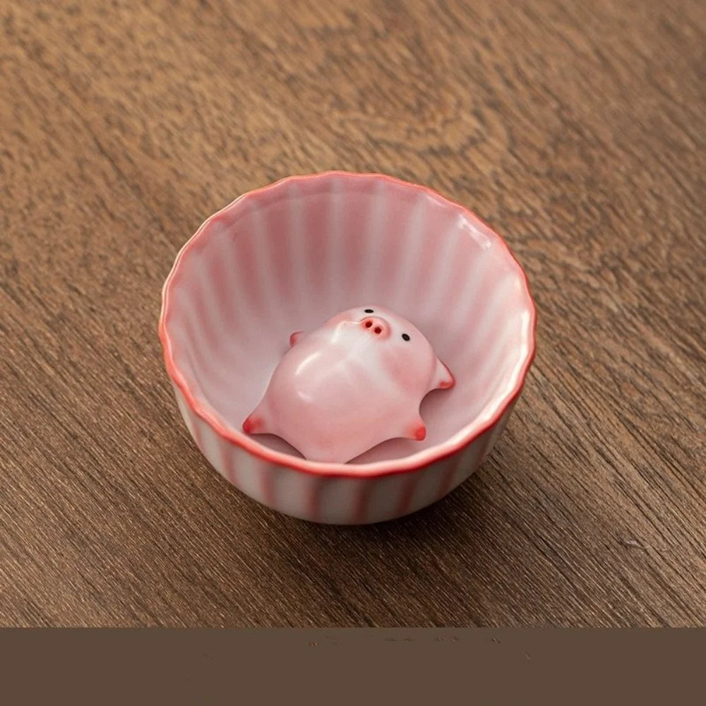 Cartoon Ceramic Tea Cup Little Pig Spit Bubbles