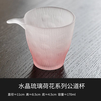 Pink Flower Glass Tea Set