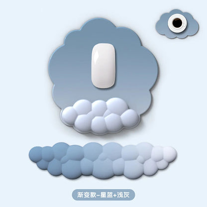Silicone Cloud Mouse Pad Keyboard Wrist Rest Set