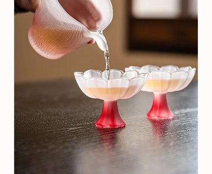 Pink Flower Glass Tea Set