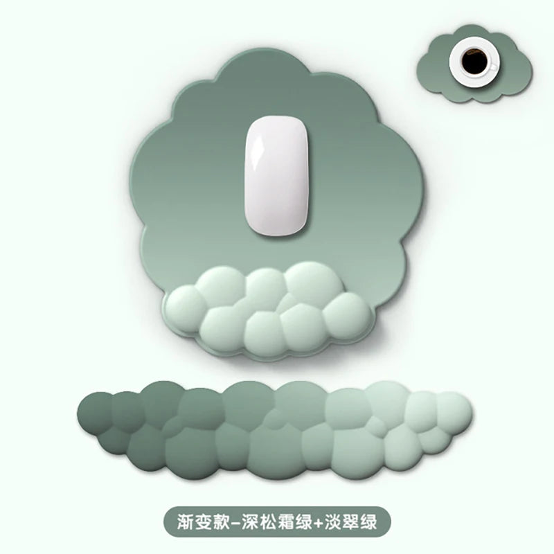 Silicone Cloud Mouse Pad Keyboard Wrist Rest Set