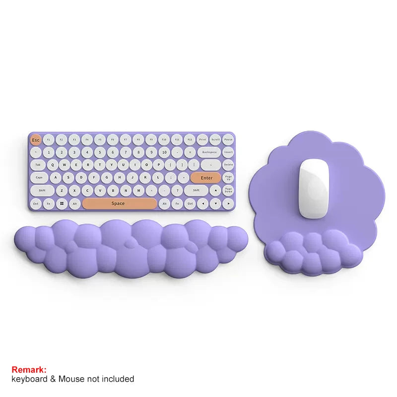 Silicone Cloud Mouse Pad Keyboard Wrist Rest Set