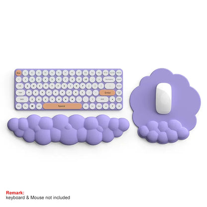 Silicone Cloud Mouse Pad Keyboard Wrist Rest Set