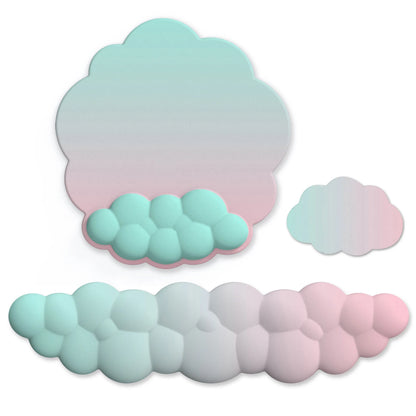 Silicone Cloud Mouse Pad Keyboard Wrist Rest Set