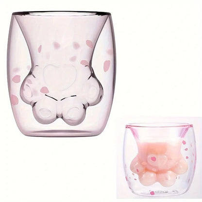 Kawaii Cat Paw Glass Cup