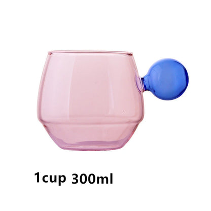 Beautiful Colored Glass Coffee Mug with Cute Handle