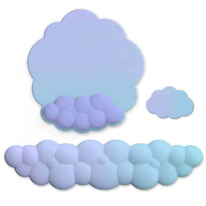 Silicone Cloud Mouse Pad Keyboard Wrist Rest Set