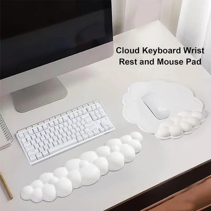 Silicone Cloud Mouse Pad Keyboard Wrist Rest Set