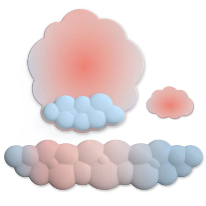 Silicone Cloud Mouse Pad Keyboard Wrist Rest Set