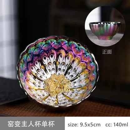 Colorful Peacock Tea Cup
