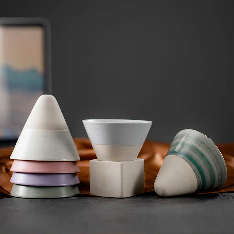 Cone Shape Pottery Tea Coffee Cup