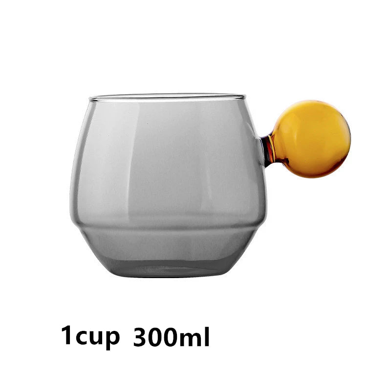 Beautiful Colored Glass Coffee Mug with Cute Handle