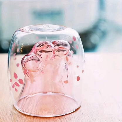 Kawaii Cat Paw Glass Cup