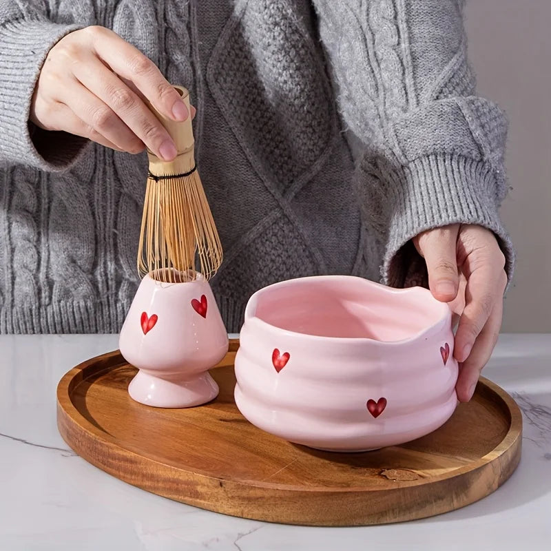 Pink Heart Matcha Set