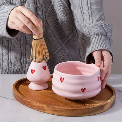 Pink Heart Matcha Set