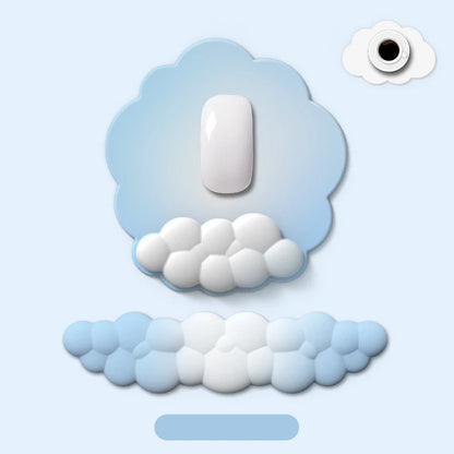 Silicone Cloud Mouse Pad Keyboard Wrist Rest Set