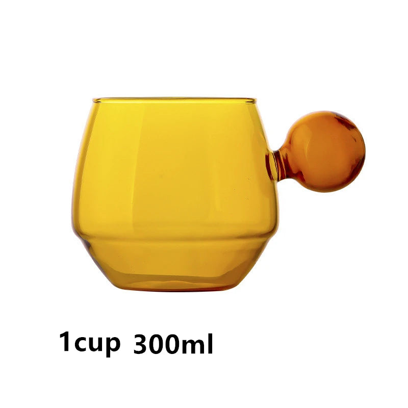 Beautiful Colored Glass Coffee Mug with Cute Handle