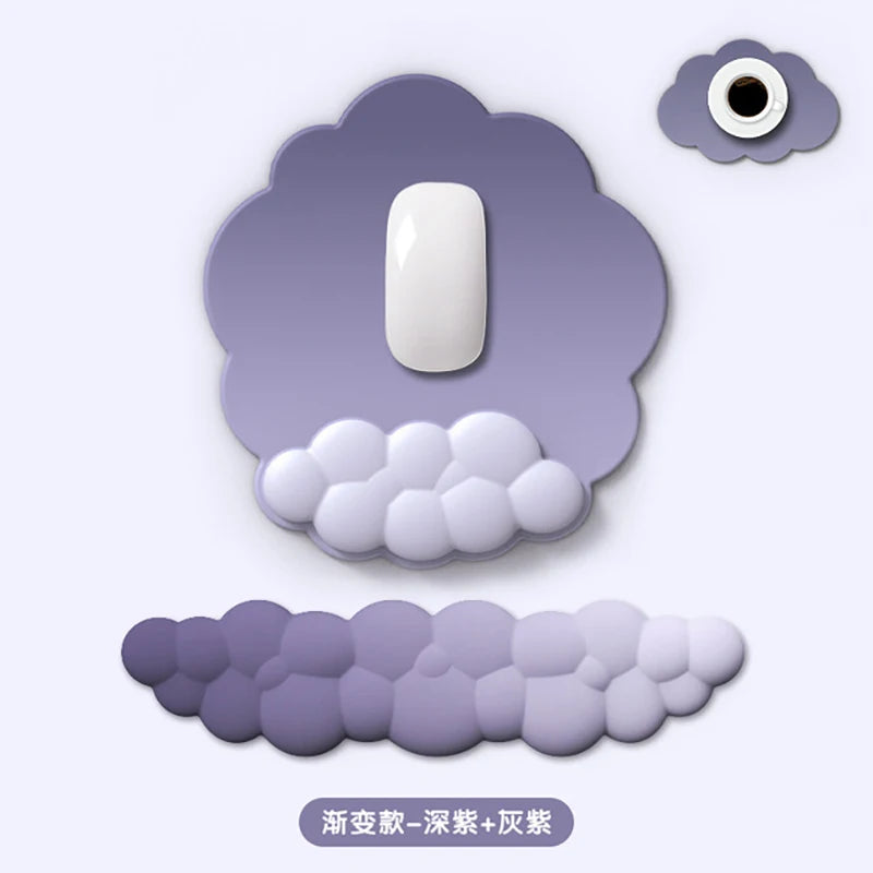 Silicone Cloud Mouse Pad Keyboard Wrist Rest Set