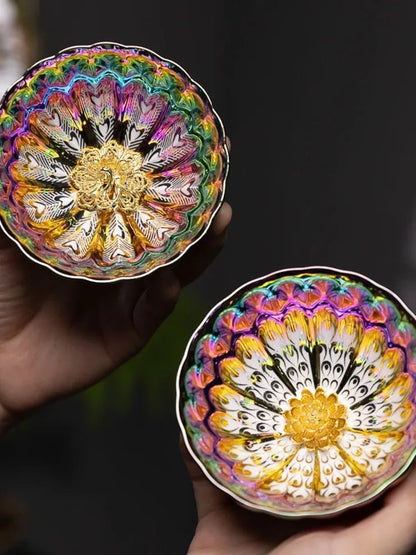 Colorful Peacock Tea Cup