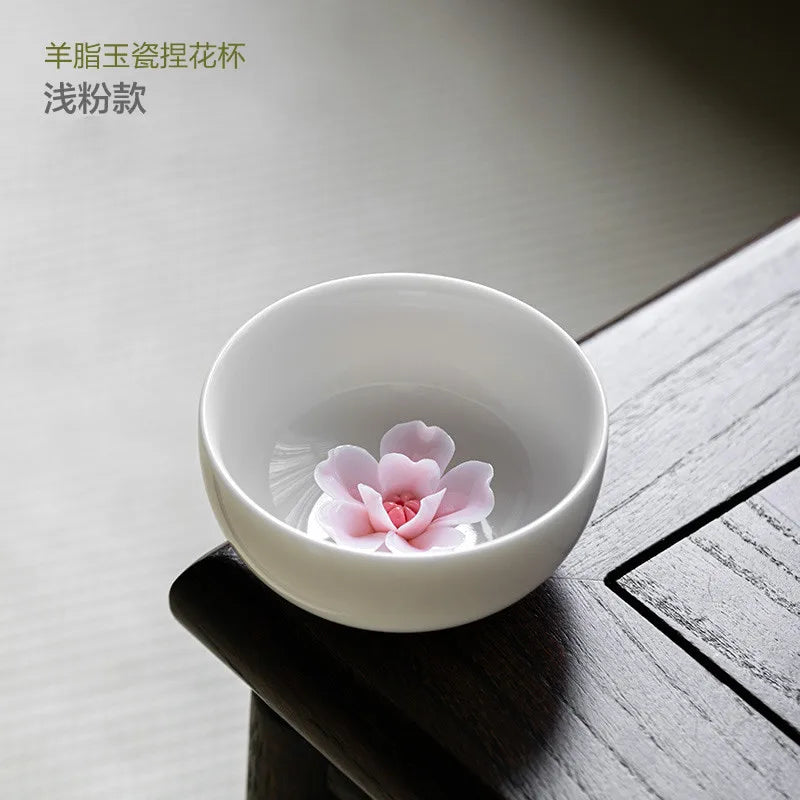 Mutton Fat Jade White Porcelain Teacup